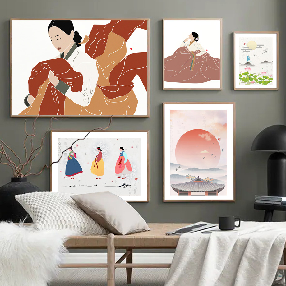 Modern Korean Lifestyle - 한국 스타일 Boho 한복 소녀 아시아